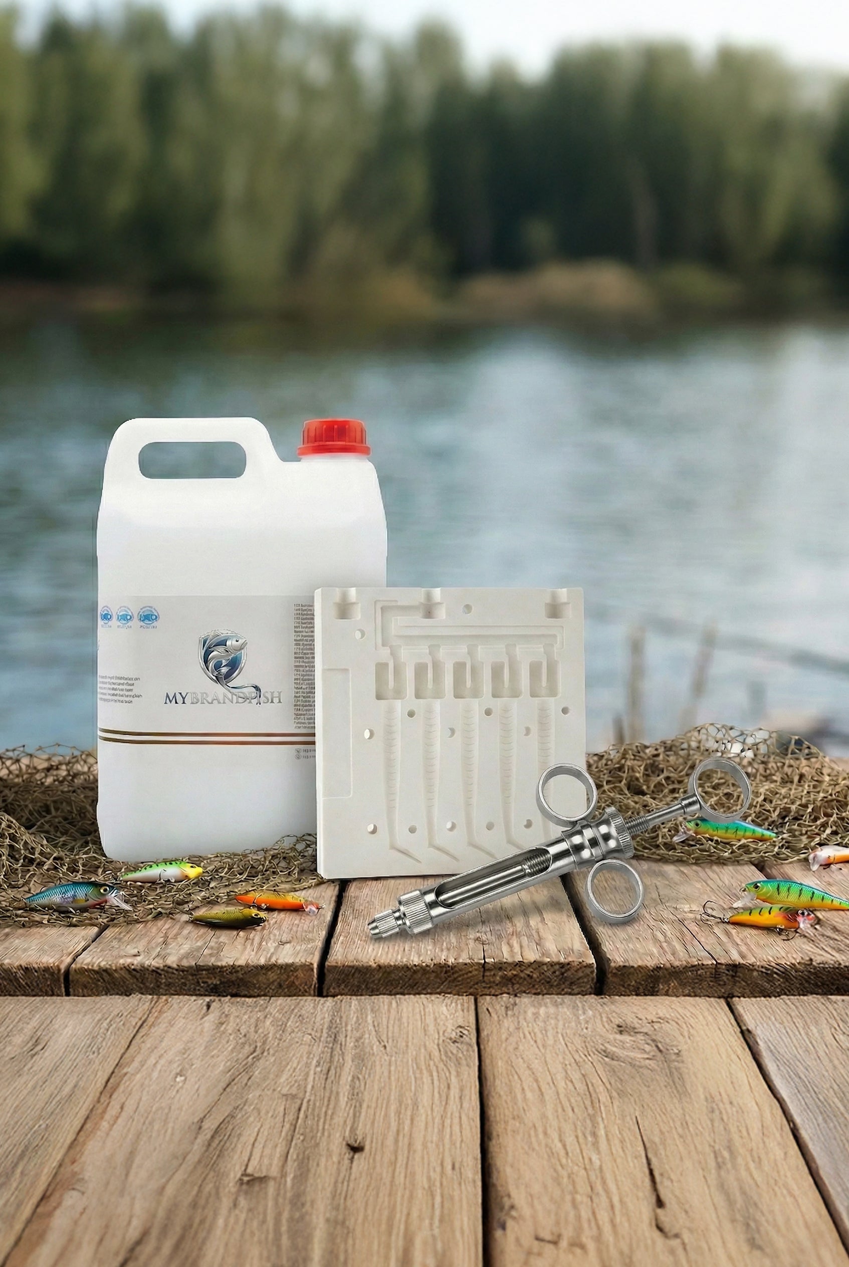 Drop-Shot & Jigging Özel: 5 Gözlü V-Tail Kalıp ve Hammadde Seti